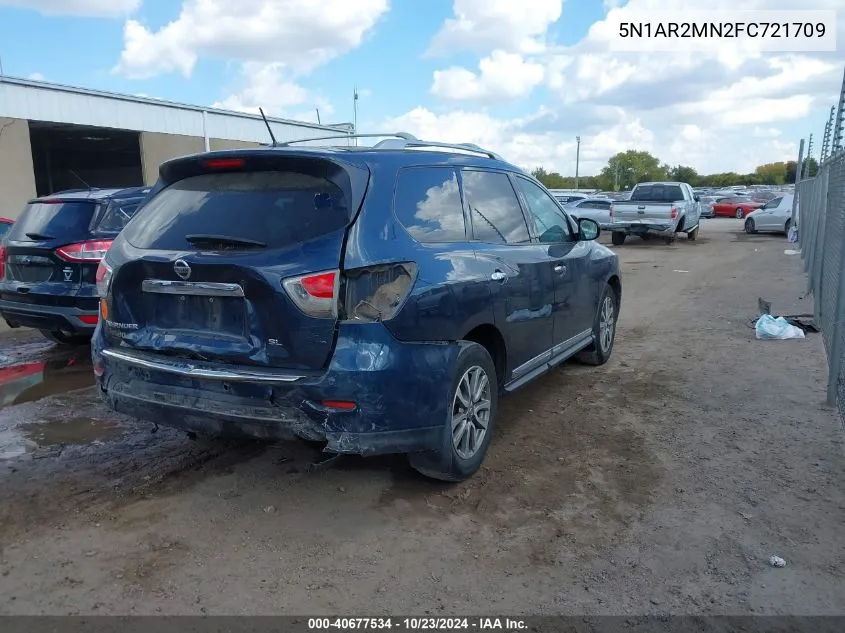 2015 Nissan Pathfinder Sl VIN: 5N1AR2MN2FC721709 Lot: 40677534