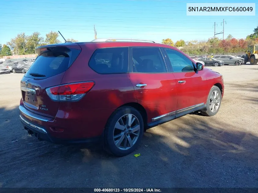 2015 Nissan Pathfinder Platinum VIN: 5N1AR2MMXFC660049 Lot: 40680123