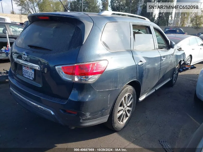 2015 Nissan Pathfinder S VIN: 5N1AR2MN4FC652098 Lot: 40687989