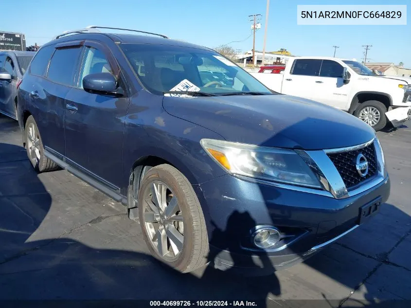 2015 Nissan Pathfinder Platinum VIN: 5N1AR2MN0FC664829 Lot: 40699726