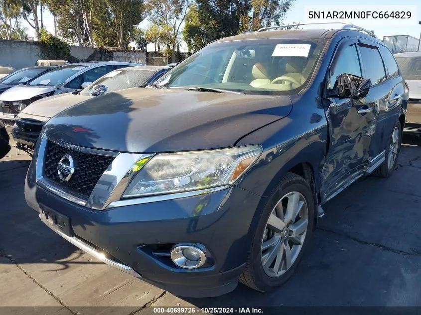 2015 Nissan Pathfinder Platinum VIN: 5N1AR2MN0FC664829 Lot: 40699726