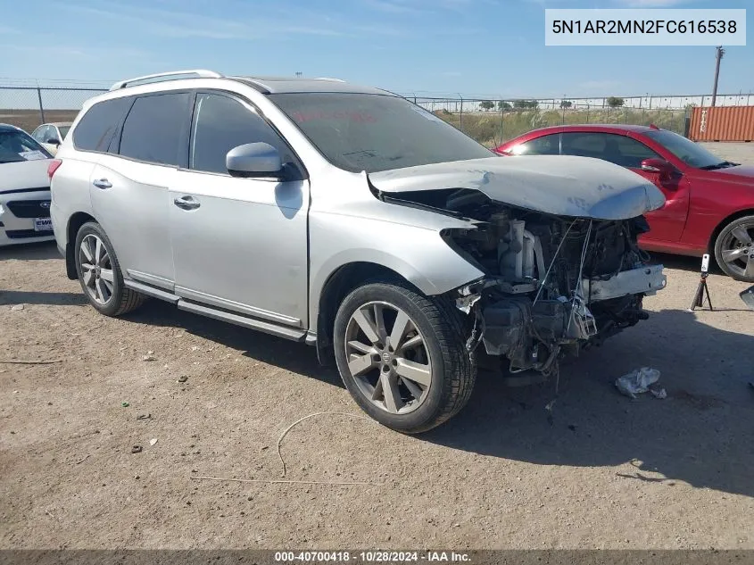 2015 Nissan Pathfinder Platinum VIN: 5N1AR2MN2FC616538 Lot: 40700418