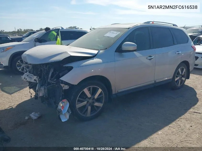 2015 Nissan Pathfinder Platinum VIN: 5N1AR2MN2FC616538 Lot: 40700418