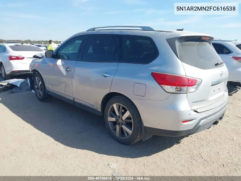 2015 Nissan Pathfinder Platinum VIN: 5N1AR2MN2FC616538 Lot: 40700418