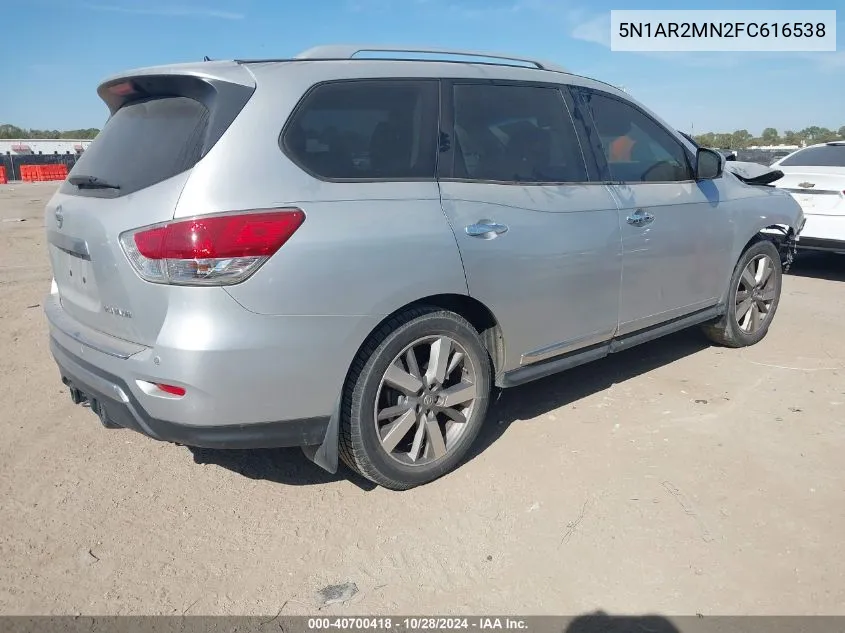 2015 Nissan Pathfinder Platinum VIN: 5N1AR2MN2FC616538 Lot: 40700418