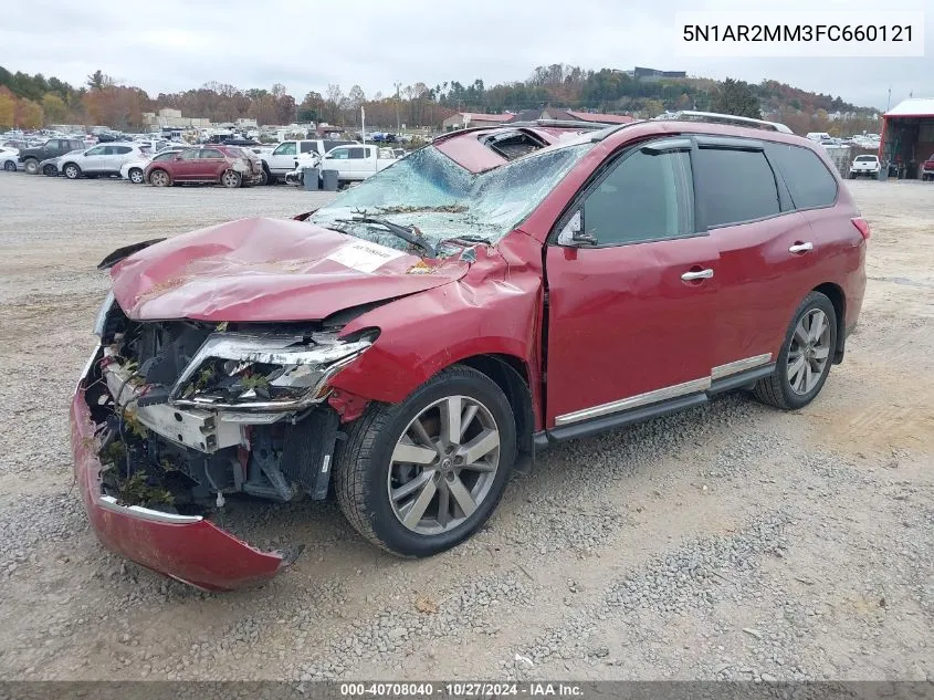 2015 Nissan Pathfinder Platinum VIN: 5N1AR2MM3FC660121 Lot: 40708040