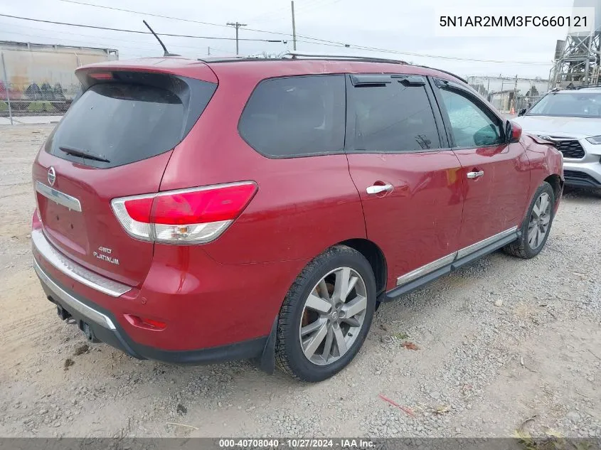 2015 Nissan Pathfinder Platinum VIN: 5N1AR2MM3FC660121 Lot: 40708040