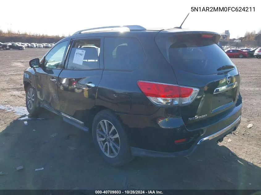 2015 Nissan Pathfinder Sl VIN: 5N1AR2MM0FC624211 Lot: 40709803