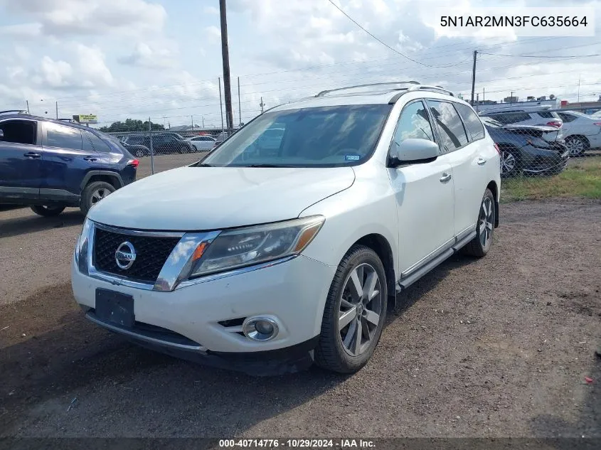 2015 Nissan Pathfinder Platinum/S/Sl/Sv VIN: 5N1AR2MN3FC635664 Lot: 40714776