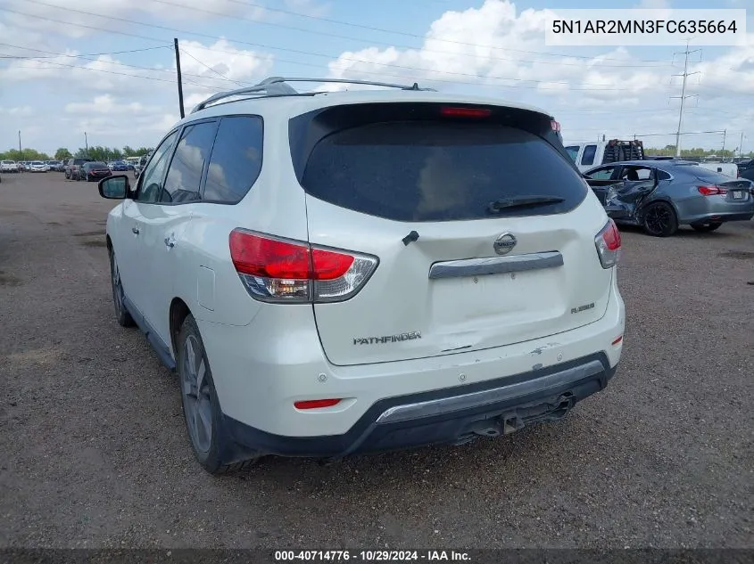 2015 Nissan Pathfinder Platinum/S/Sl/Sv VIN: 5N1AR2MN3FC635664 Lot: 40714776