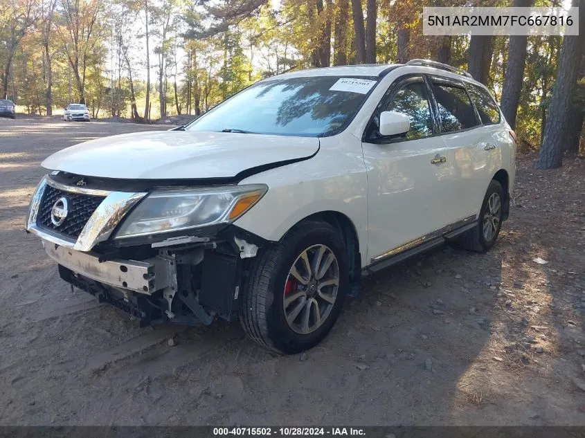 2015 Nissan Pathfinder Sl VIN: 5N1AR2MM7FC667816 Lot: 40715502