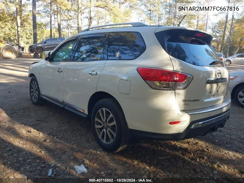 2015 Nissan Pathfinder Sl VIN: 5N1AR2MM7FC667816 Lot: 40715502