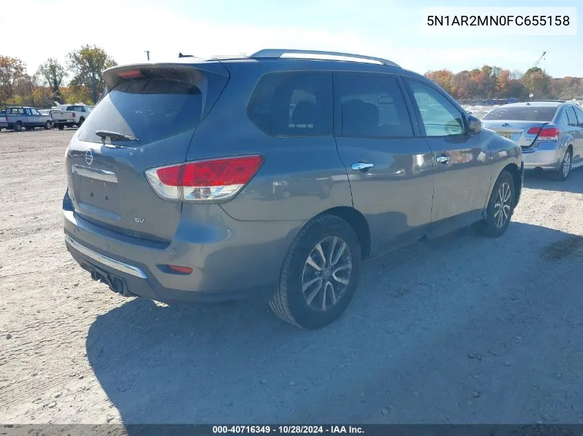 2015 Nissan Pathfinder Sv VIN: 5N1AR2MN0FC655158 Lot: 40716349