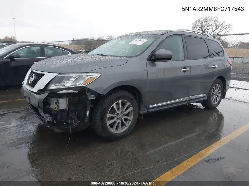 2015 Nissan Pathfinder Sl VIN: 5N1AR2MM8FC717543 Lot: 40728888