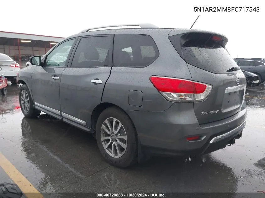 2015 Nissan Pathfinder Sl VIN: 5N1AR2MM8FC717543 Lot: 40728888