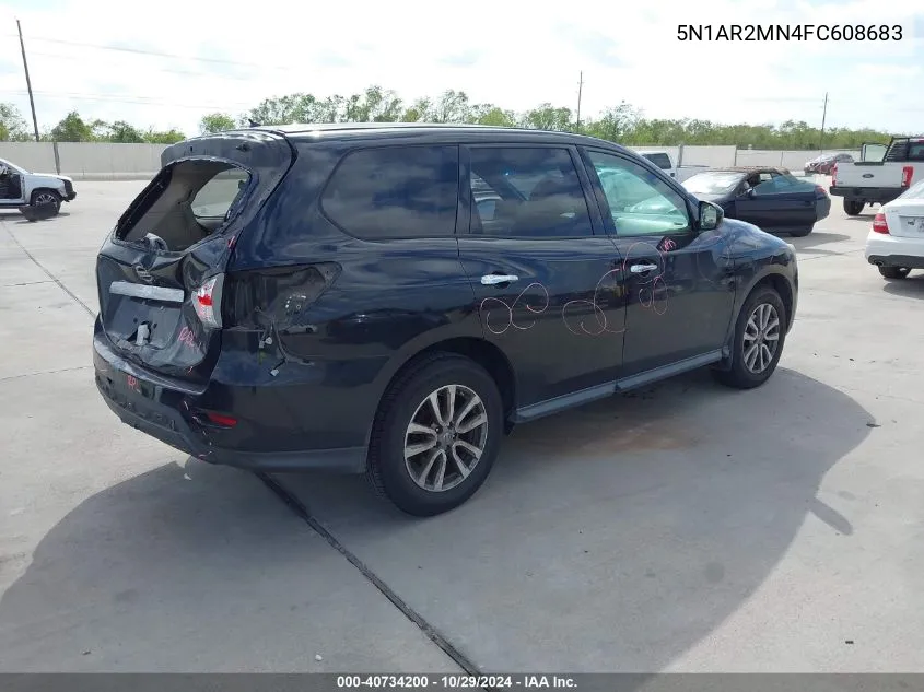 2015 Nissan Pathfinder S VIN: 5N1AR2MN4FC608683 Lot: 40734200