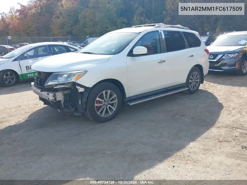 2015 Nissan Pathfinder Sv VIN: 5N1AR2MM1FC617509 Lot: 40734728