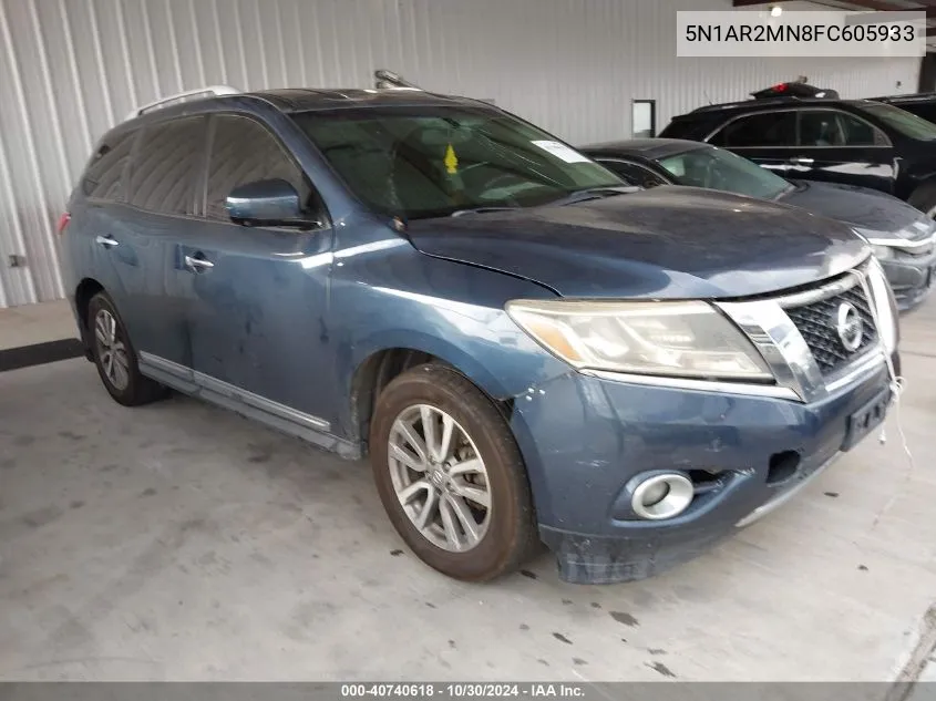 2015 Nissan Pathfinder Sl VIN: 5N1AR2MN8FC605933 Lot: 40740618