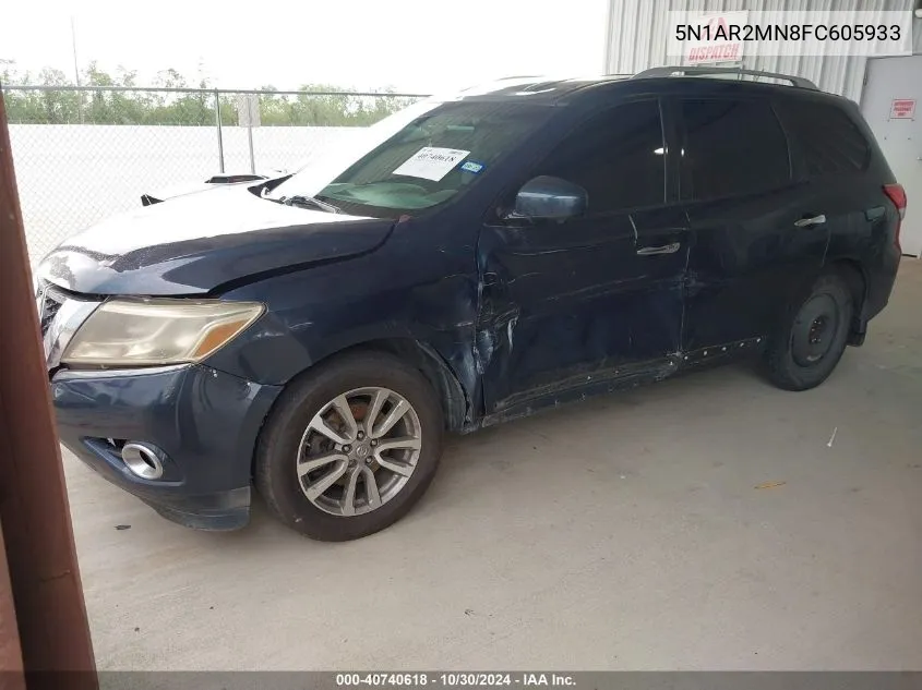 2015 Nissan Pathfinder Sl VIN: 5N1AR2MN8FC605933 Lot: 40740618