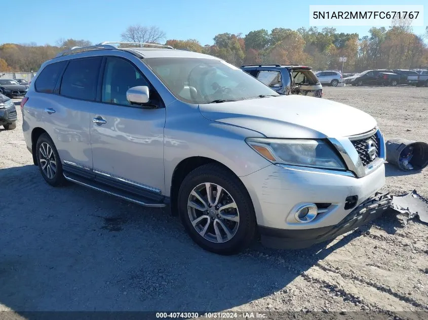 2015 Nissan Pathfinder Sl VIN: 5N1AR2MM7FC671767 Lot: 40743030