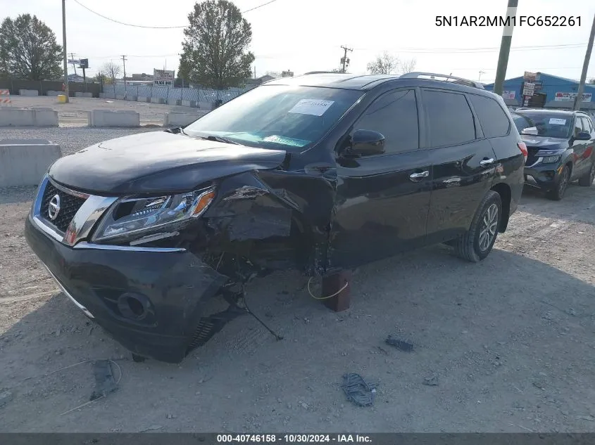 2015 Nissan Pathfinder S VIN: 5N1AR2MM1FC652261 Lot: 40746158