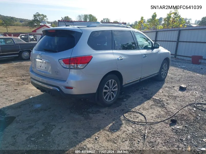 2015 Nissan Pathfinder Sl VIN: 5N1AR2MM0FC641039 Lot: 40759637