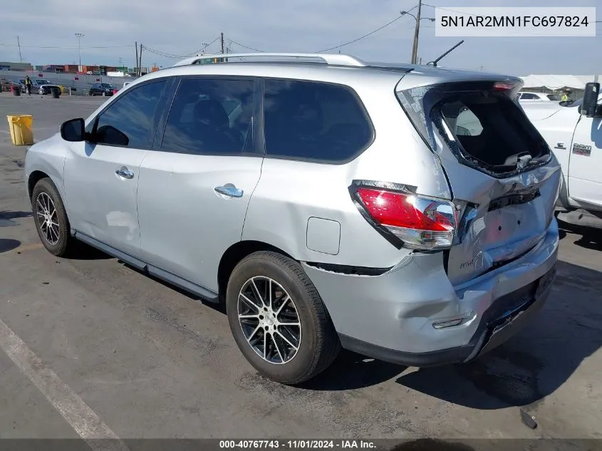 2015 Nissan Pathfinder S VIN: 5N1AR2MN1FC697824 Lot: 40767743