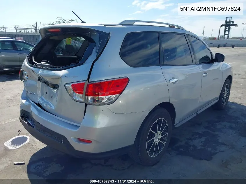 2015 Nissan Pathfinder S VIN: 5N1AR2MN1FC697824 Lot: 40767743