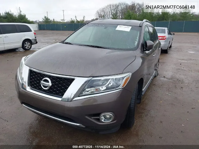 2015 Nissan Pathfinder Sl VIN: 5N1AR2MM7FC604148 Lot: 40772825