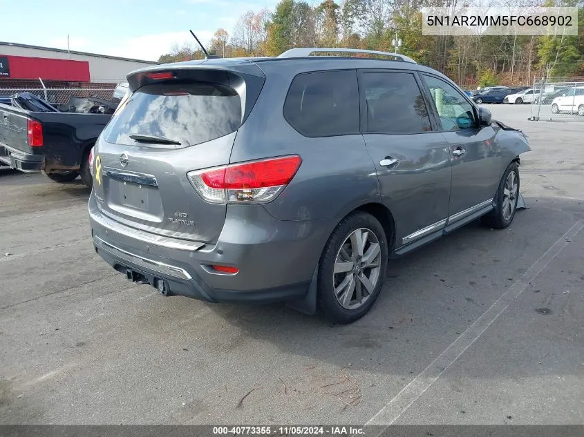 2015 Nissan Pathfinder Platinum VIN: 5N1AR2MM5FC668902 Lot: 40773355