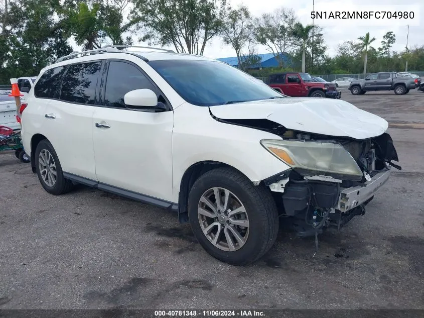 2015 Nissan Pathfinder Sv VIN: 5N1AR2MN8FC704980 Lot: 40781348