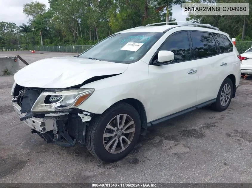 2015 Nissan Pathfinder Sv VIN: 5N1AR2MN8FC704980 Lot: 40781348