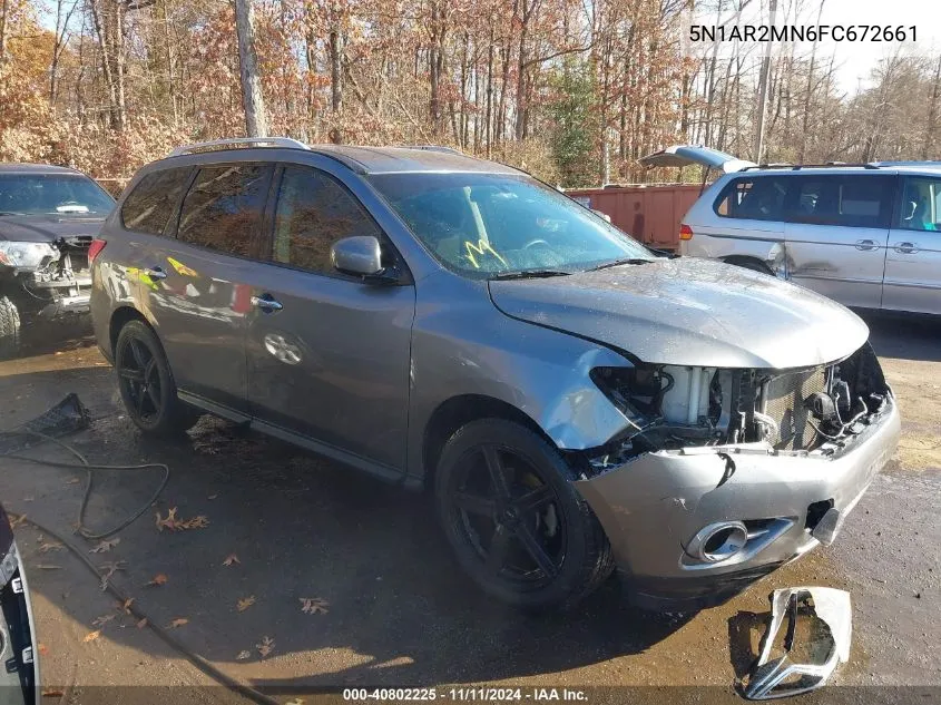 2015 Nissan Pathfinder S VIN: 5N1AR2MN6FC672661 Lot: 40802225