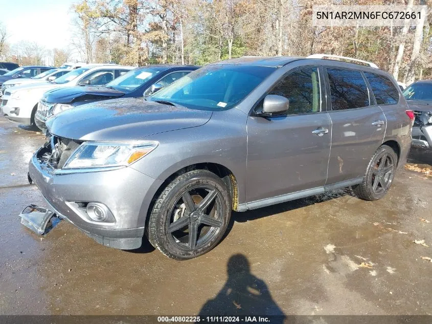 2015 Nissan Pathfinder S VIN: 5N1AR2MN6FC672661 Lot: 40802225