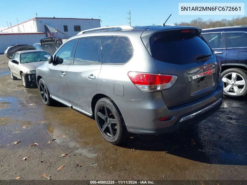 2015 Nissan Pathfinder S VIN: 5N1AR2MN6FC672661 Lot: 40802225