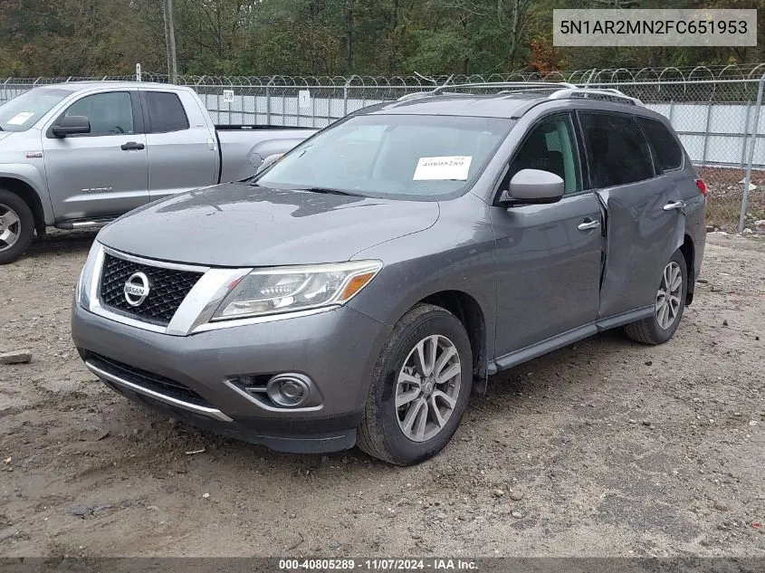 2015 Nissan Pathfinder S VIN: 5N1AR2MN2FC651953 Lot: 40805289