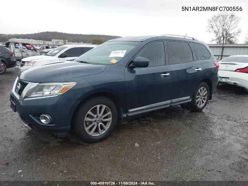 2015 Nissan Pathfinder Sl VIN: 5N1AR2MN8FC700556 Lot: 40810726