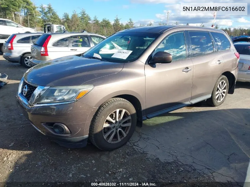 2015 Nissan Pathfinder S VIN: 5N1AR2MM8FC616602 Lot: 40828332