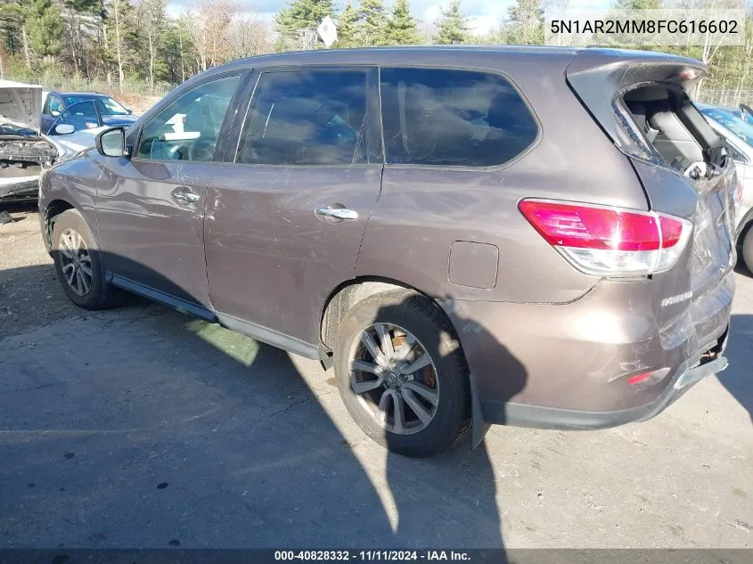 2015 Nissan Pathfinder S VIN: 5N1AR2MM8FC616602 Lot: 40828332