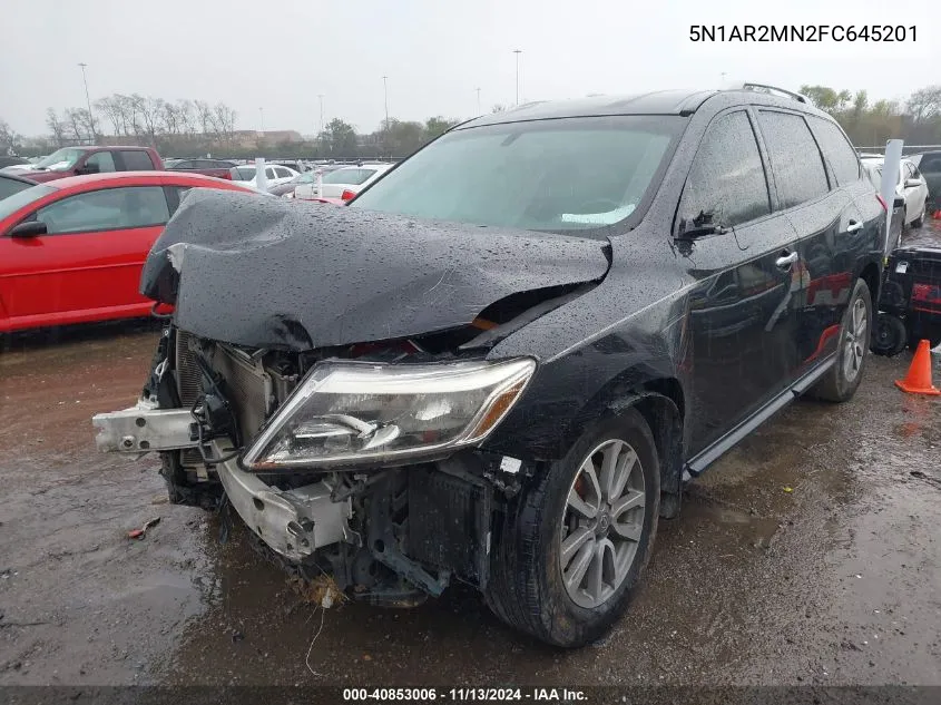 2015 Nissan Pathfinder Sv VIN: 5N1AR2MN2FC645201 Lot: 40853006