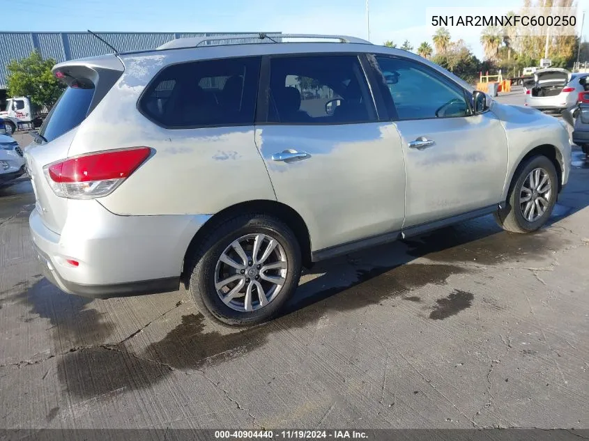 2015 Nissan Pathfinder Platinum/S/Sl/Sv VIN: 5N1AR2MNXFC600250 Lot: 40904440