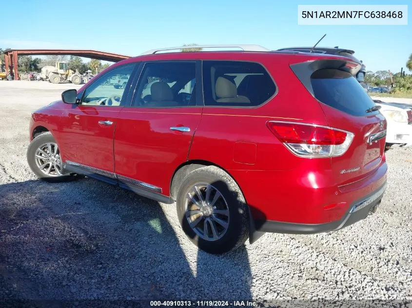 2015 Nissan Pathfinder Sl VIN: 5N1AR2MN7FC638468 Lot: 40910313