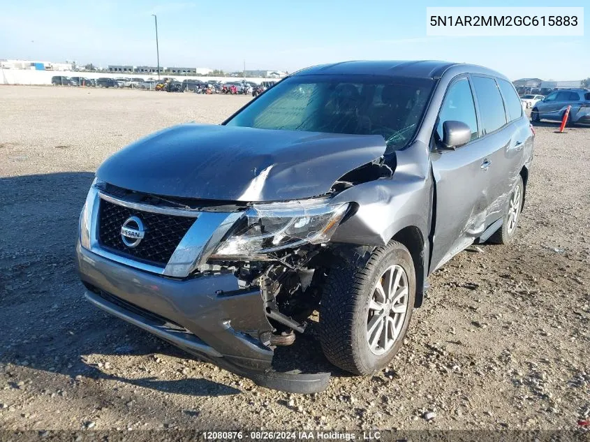 2016 Nissan Pathfinder VIN: 5N1AR2MM2GC615883 Lot: 12080876