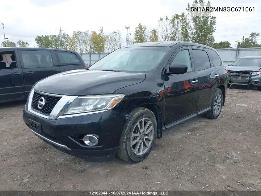 2016 Nissan Pathfinder VIN: 5N1AR2MN8GC671061 Lot: 12102344