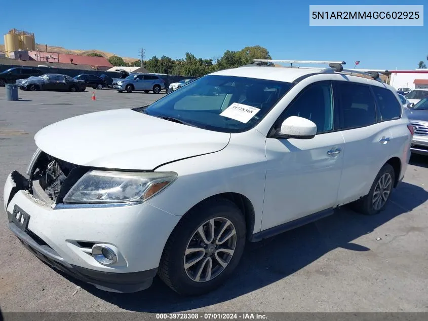 2016 Nissan Pathfinder Platinum/S/Sl/Sv VIN: 5N1AR2MM4GC602925 Lot: 39728308