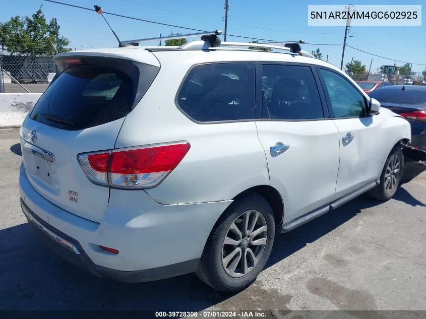 2016 Nissan Pathfinder Platinum/S/Sl/Sv VIN: 5N1AR2MM4GC602925 Lot: 39728308