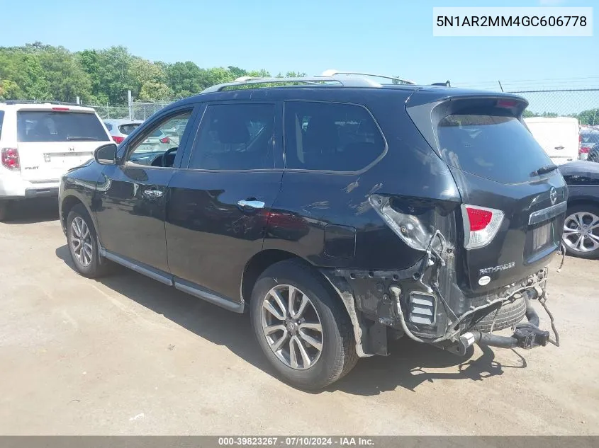 2016 Nissan Pathfinder Sv VIN: 5N1AR2MM4GC606778 Lot: 39823267