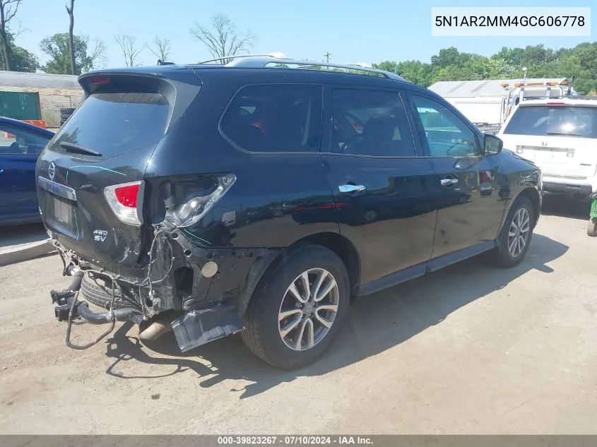 2016 Nissan Pathfinder Sv VIN: 5N1AR2MM4GC606778 Lot: 39823267