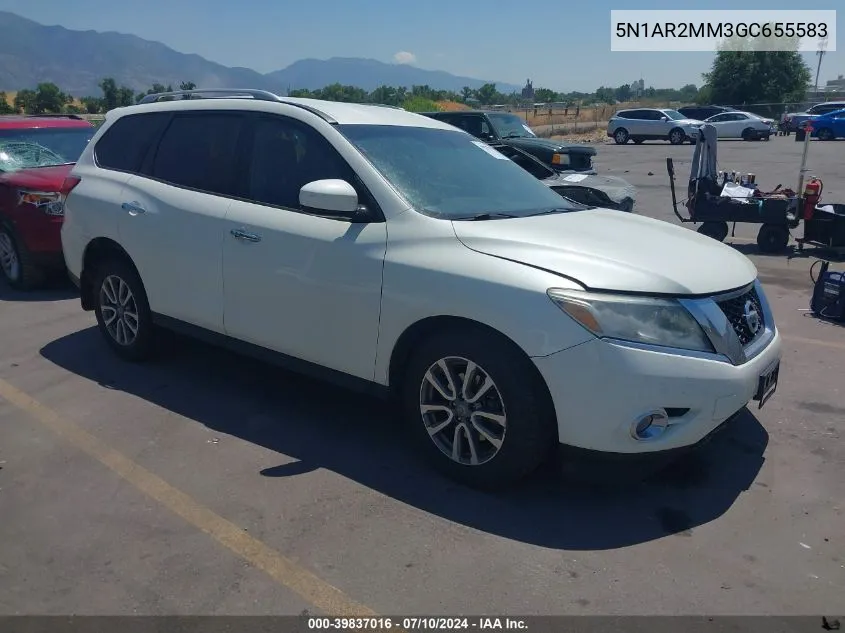 2016 Nissan Pathfinder Sv VIN: 5N1AR2MM3GC655583 Lot: 39837016