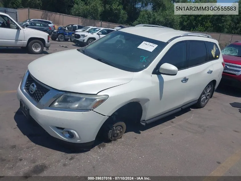 2016 Nissan Pathfinder Sv VIN: 5N1AR2MM3GC655583 Lot: 39837016